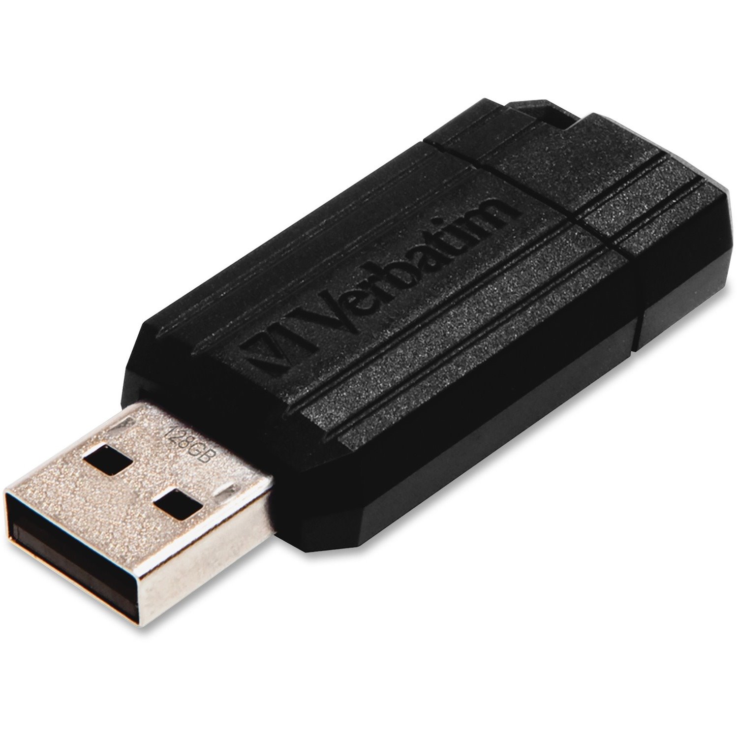 Verbatim PinStripe 128 GB USB 2.0 Flash Drive - Black