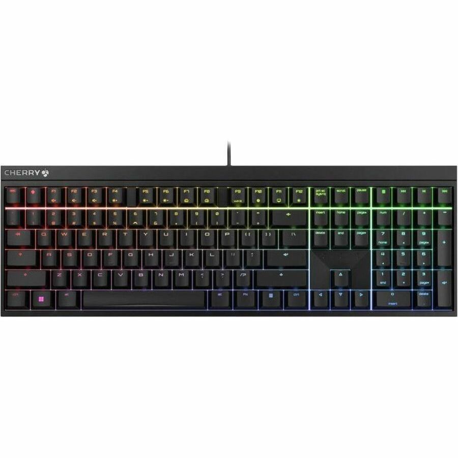 CHERRY MX 2.0S Gaming Keyboard - Compact - Cable Connectivity - USB Type A Interface - RGB LED - French - Black