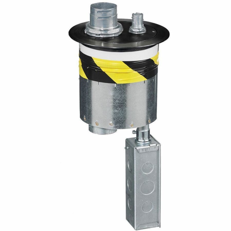 Hubbell Premise Wiring Furniture Feed 6" Series, Through Floor Fitting with Black Cover