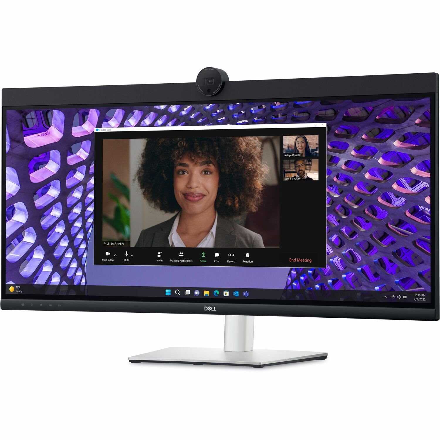 Dell P3424WEB 34" Class Webcam UW-QHD Curved Screen LED Monitor - 21:9 - Black, Silver