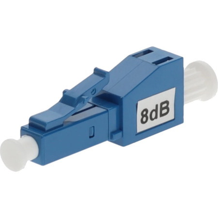 AddOn 2-Pack of 8dB fixed LC Male to LC Female OS1 SMF Simplex Fiber Attenuators
