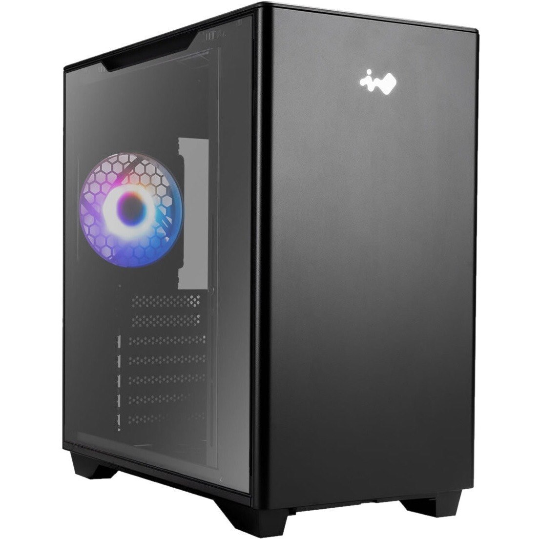 In Win IW-CS-A5BLK-1AM120S Computer Case - Micro ATX, Mini ITX, EATX, ATX Motherboard Supported - Mid-tower - Tempered Glass, Aluminium, Acrylonitrile Butadiene Styrene (ABS), SECC, Polycarbonate - Black