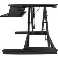 StarTech.com Sit Stand Desk Converter - Keyboard Tray - Height Adjustable Ergonomic Desktop/Tabletop Standing Desk - Large 35"x21" Surface