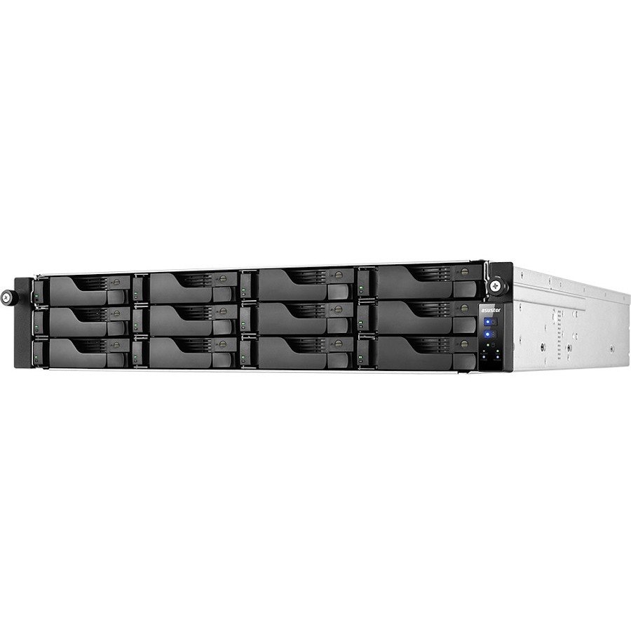 ASUSTOR Lockerstor 12R pro AS7112RDX 12 x Total Bays SAN/NAS Storage System - 8 GB Flash Memory Capacity - Intel Xeon E-2224 Quad-core (4 Core) 3.40 GHz - 8 GB RAM - DDR4 SDRAM - 2U Rack-mountable