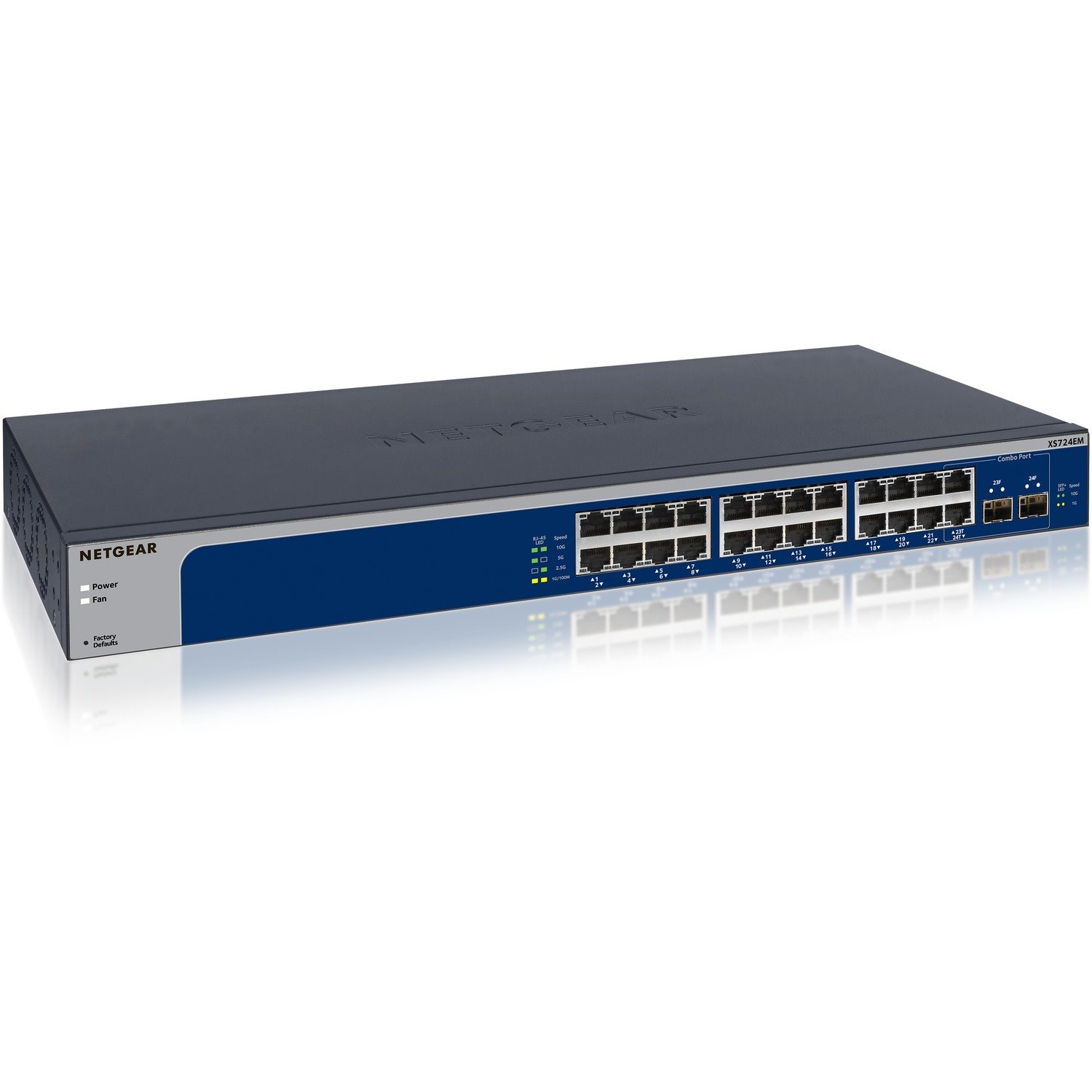 Netgear 24-Port 10-Gigabit/Multi-Gigabit Ethernet Smart Managed Plus Switch (XS724EM)