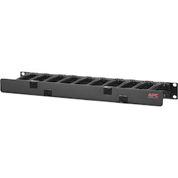 APC NetShelter Cable Management, Horizontal Cable Manager, 1U, Single Side with Cover, Black, 483 x 44 x 110 mm