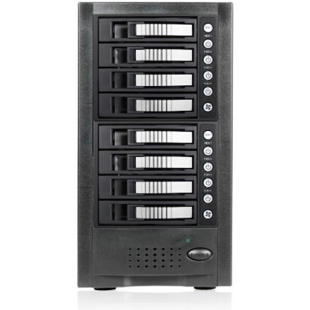 RAIDage JAGE6BT8HDSL Drive Enclosure 12Gb/s SAS, SATA/600 - Mini-SAS HD Host Interface Tower - Black, Silver