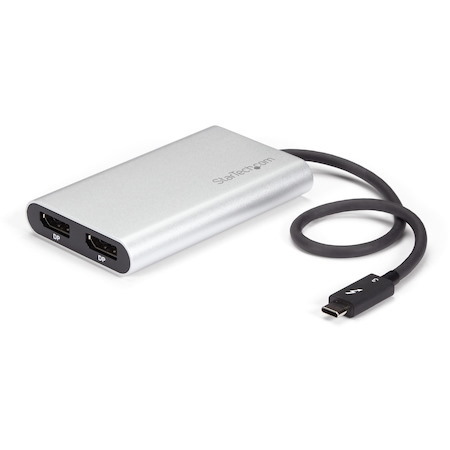 StarTech.com Thunderbolt 3 to Dual DisplayPort Adapter - 4K 60Hz Dual Monitor TB3 DisplayPort 1.2 Video Adapter - Thunderbolt 3 Certified