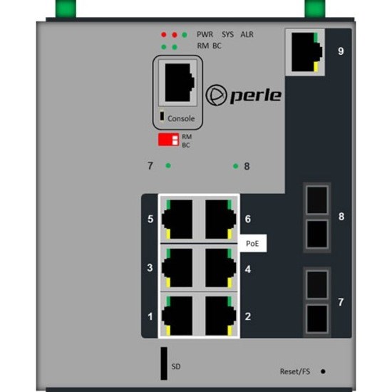 Perle IDS-509F2PP6-C2SD40-XT 7 Ports Manageable Ethernet Switch - Gigabit Ethernet - 10/100/1000Base-T