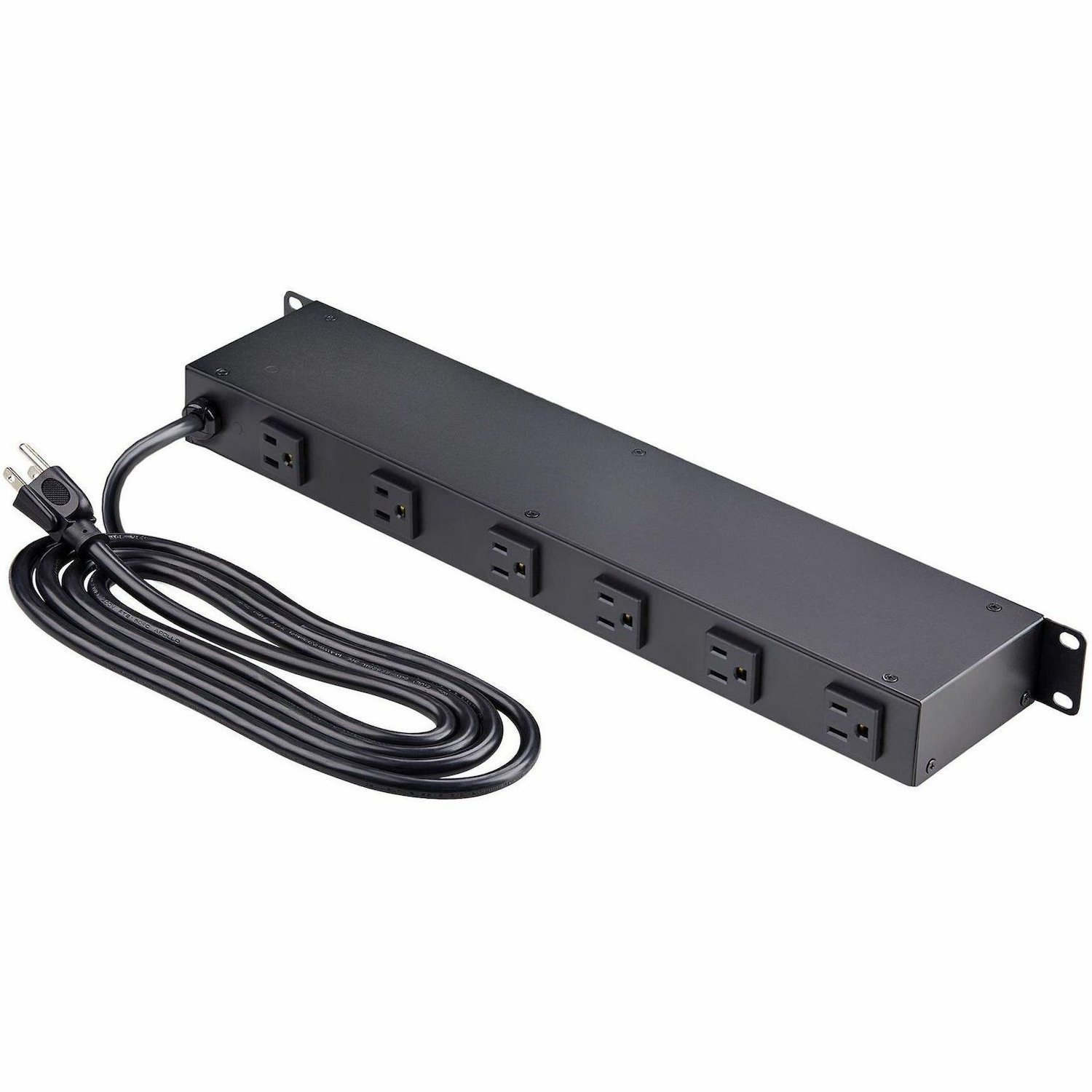 StarTech.com 8-Outlet Horizontal Rack Mount PDU, 1U Server Power Distribution Strip w/Surge Protector, 125V/15A, 8ft/2.4m Power Cord, TAA