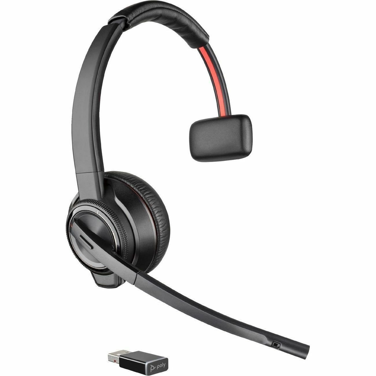 Poly Savi 7210 Office Headset - Mono - Wireless - Dect 6.0 - 393.7 FT - On-Ear - Monaural - Ear-Cup - Noise Cancelling