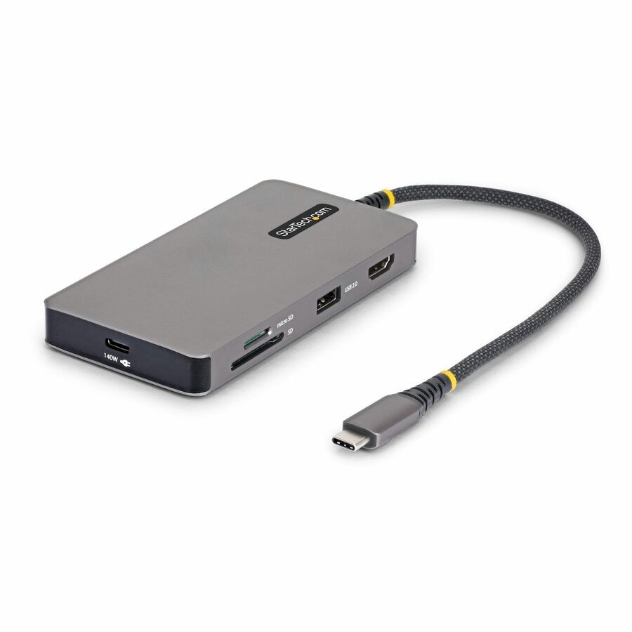 StarTech USB-C Multiport Adapter with 4K 60Hz HDMI, 140W Power Delivery, USB 10Gbps, GbE, SD / MicroSD Slots, Plug-and-Play