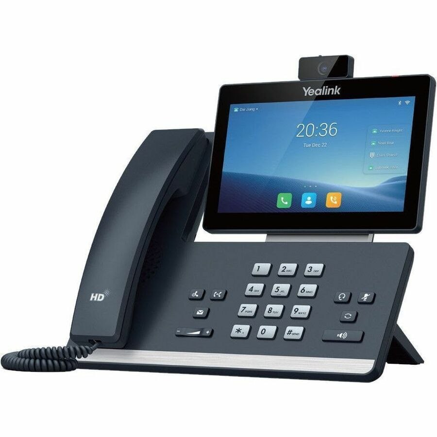 Yealink T58W IP Phone - Corded/Cordless - Corded/Cordless - Bluetooth, Wi-Fi - 10 Multiple Conferencing - Wall Mountable, Stand Mountable, Desktop