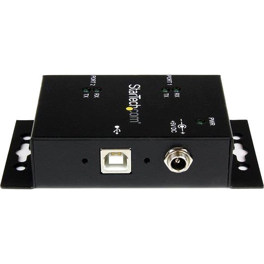 StarTech.com USB to Serial Adapter 2 Port Wall Mount Din Rail Clips Industrial COM Port Retention FTDI DB9
