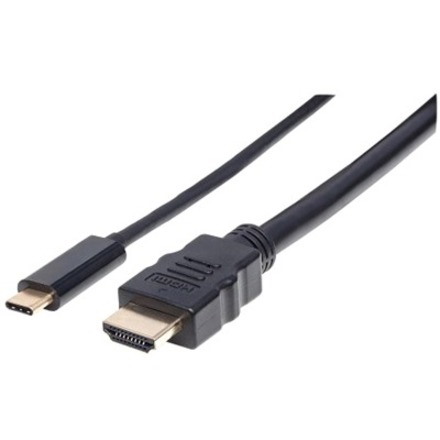 USB-C to HDMI Cable, 4K@30Hz, 2m, Black, Male to Male, Three Year Warranty, Polybag