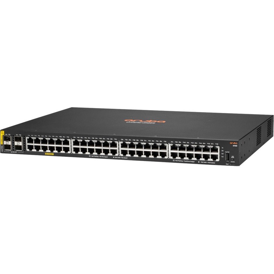 HPE 6100 48 Ports Ethernet Switch - Gigabit Ethernet, 10 Gigabit Ethernet - 10/100/1000Base-T, 10GBase-X