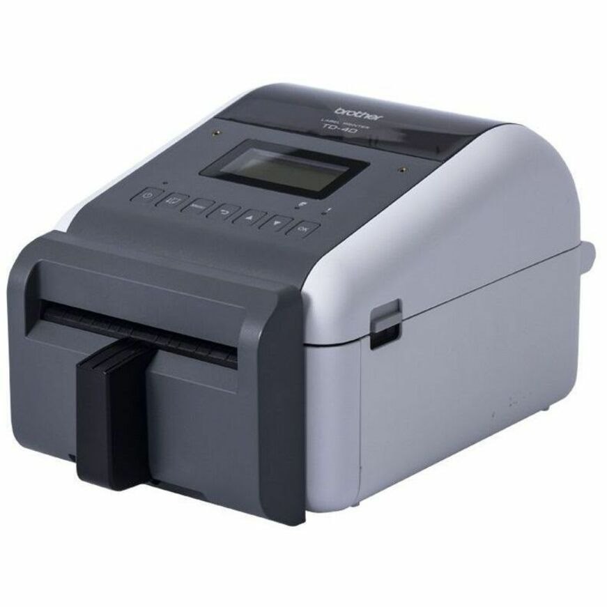 Brother TD-4550DNWBFC Desktop Direct Thermal Printer - Monochrome - Label Print - Ethernet - USB - USB Host - Bluetooth 4.2 - IEEE 802.11a/b/g/n Wireless LAN - With Cutter