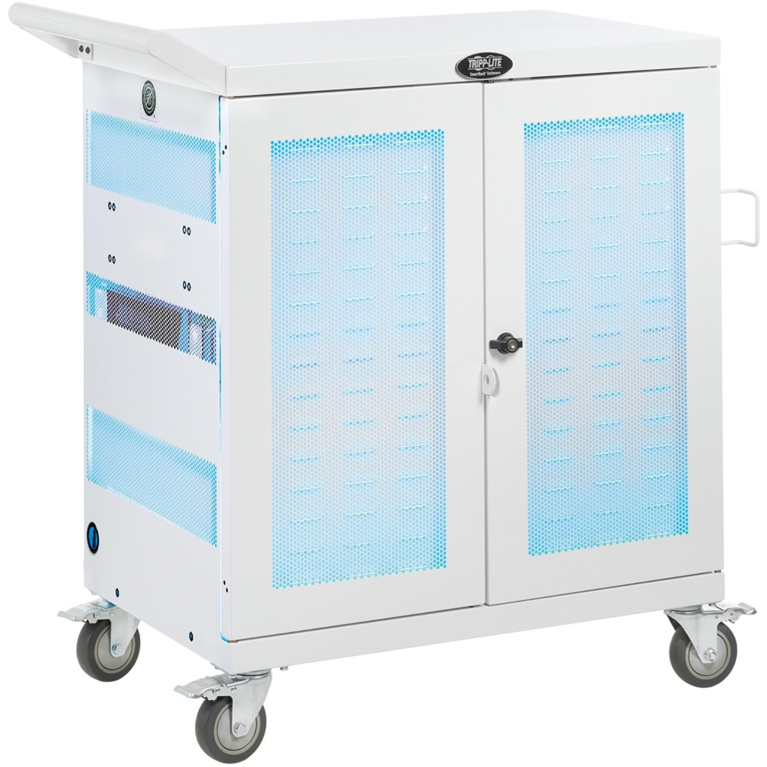 Eaton Tripp Lite Series Safe-IT Multi-Device UV Charging Cart, Hospital-Grade, 32 USB Ports, iPad and Android Tablets, Antimicrobial, White