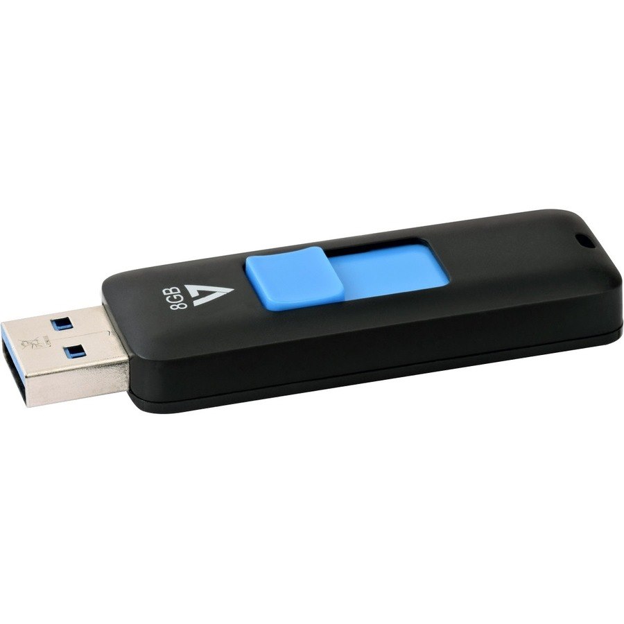 V7 VF38GAR-3N8GB USB 3.0 Flash Drive - With Retractable USB connector