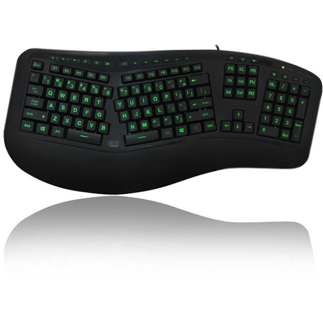 Adesso AKB-150EB-FR Color Illuminated Ergonomic Keyboard