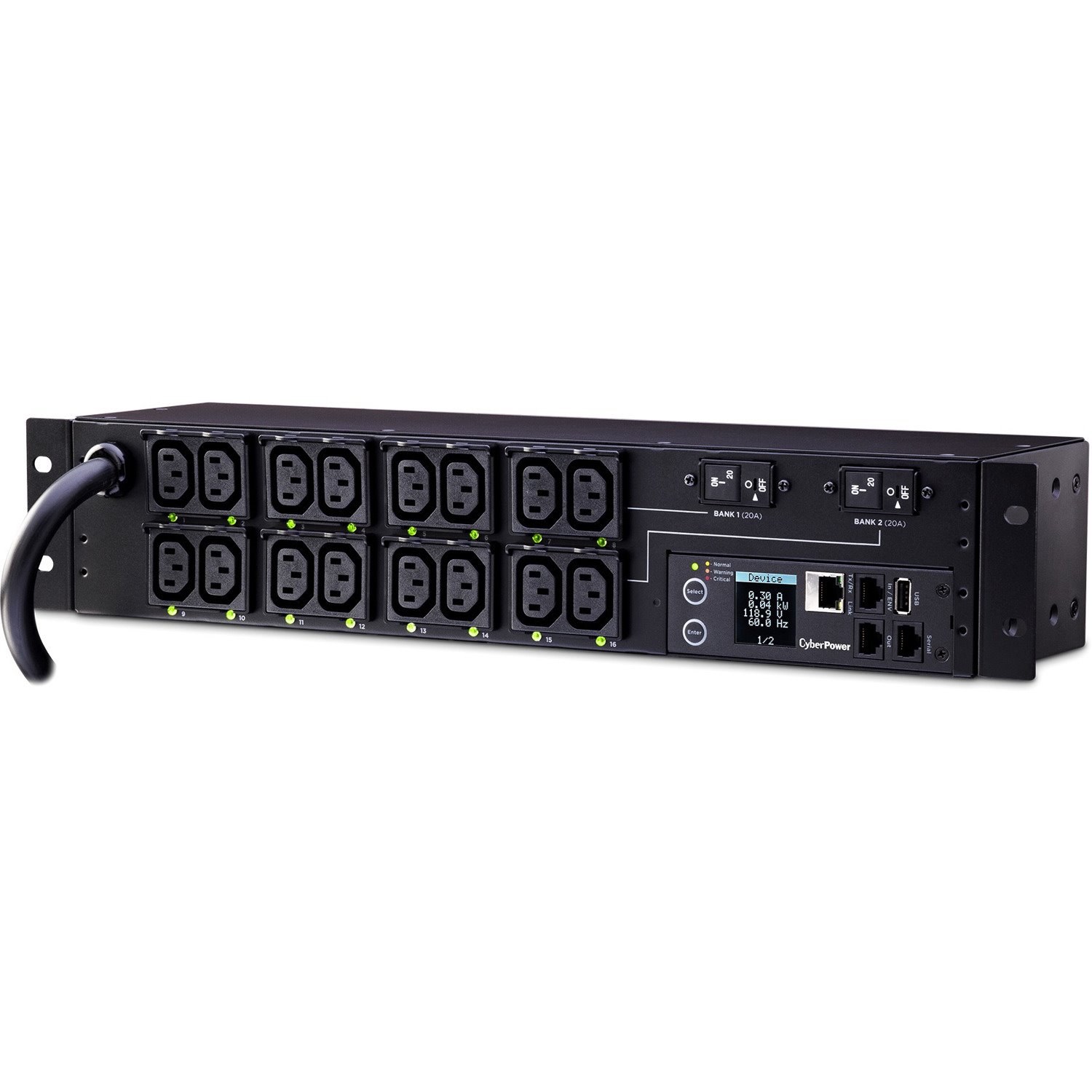 CyberPower PDU81007 200 - 240 VAC 30A Switched Metered-by-Outlet PDU