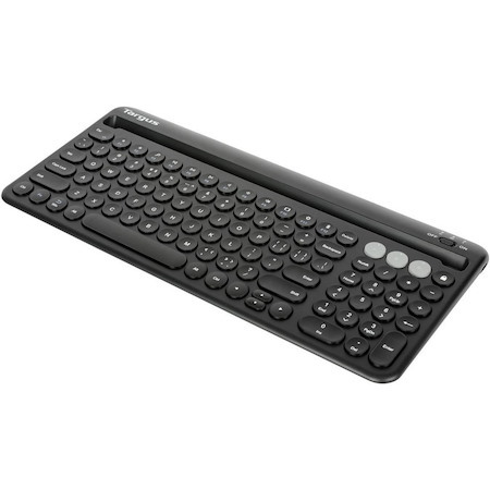 Multi-Device Bluetooth Antimicrobial Keyboard with Tablet/Phone Cradle