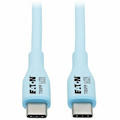 Eaton Tripp Lite Series Safe-IT USB-C Antibacterial Cable, USB 2.0, Ultra Flexible (M/M), Light Blue, 6 ft. (1.83 m)