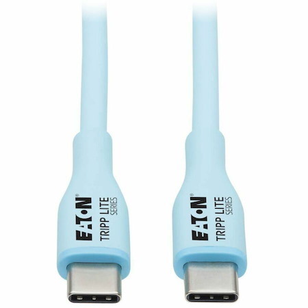 Eaton Tripp Lite Series Safe-IT USB-C Antibacterial Cable, USB 2.0, Ultra Flexible (M/M), Light Blue, 6 ft. (1.83 m)