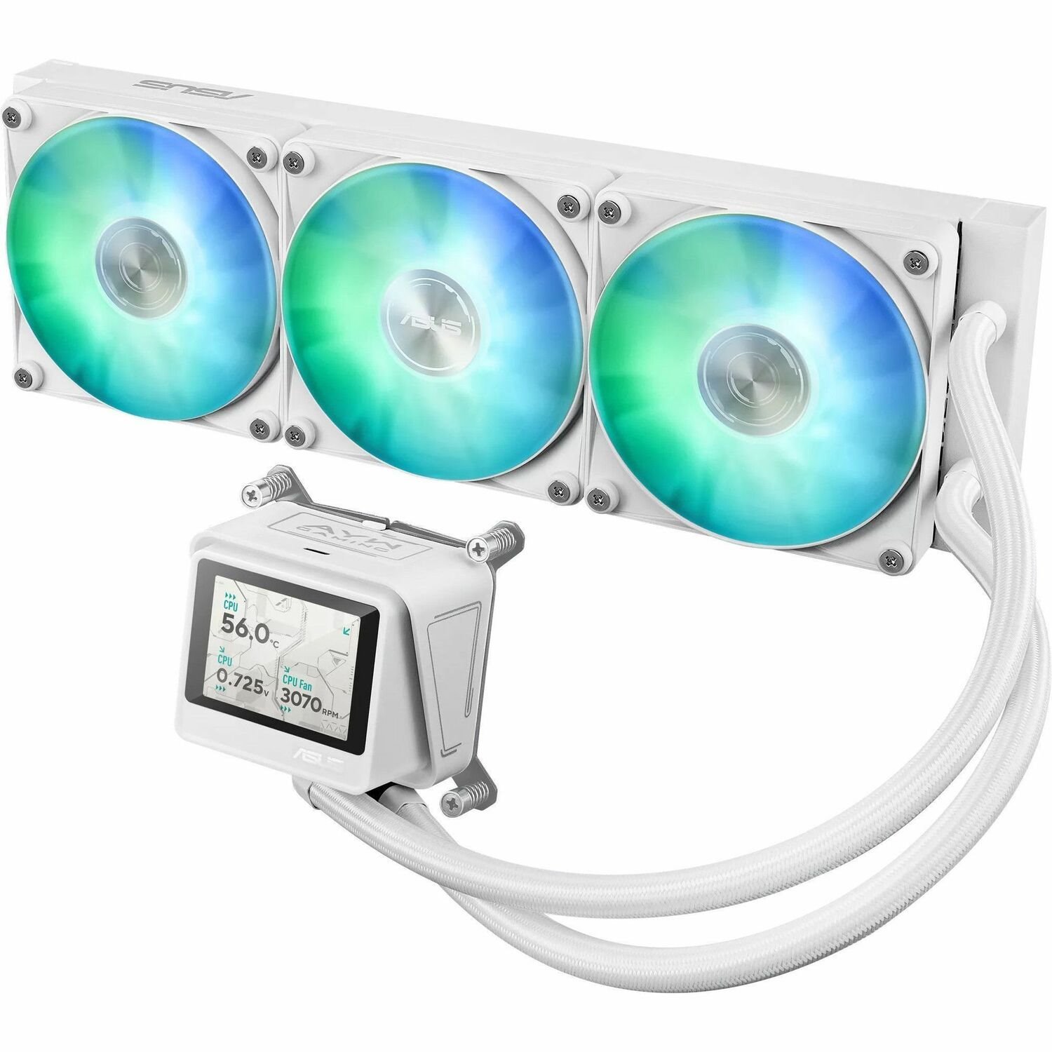 Asus AYW Gaming LC 360 ARGB LCD White Edition 1 Cooling Fan/Radiator/Water Block/Pump - CPU