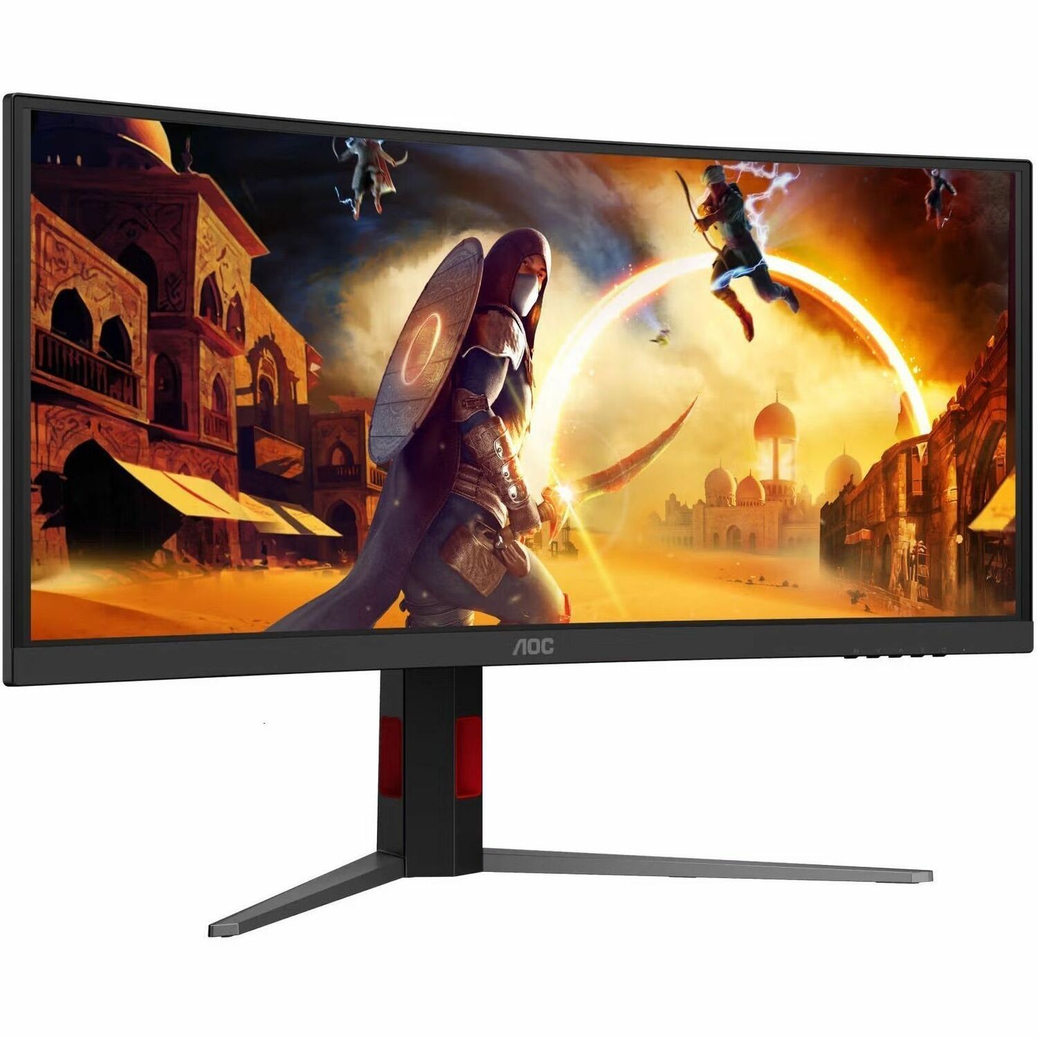AOC CU34G4ZCA 34" Klasse UW-QHD Gebogen scherm LED-gamingmonitor - 21:9 - Zwart, Rood
