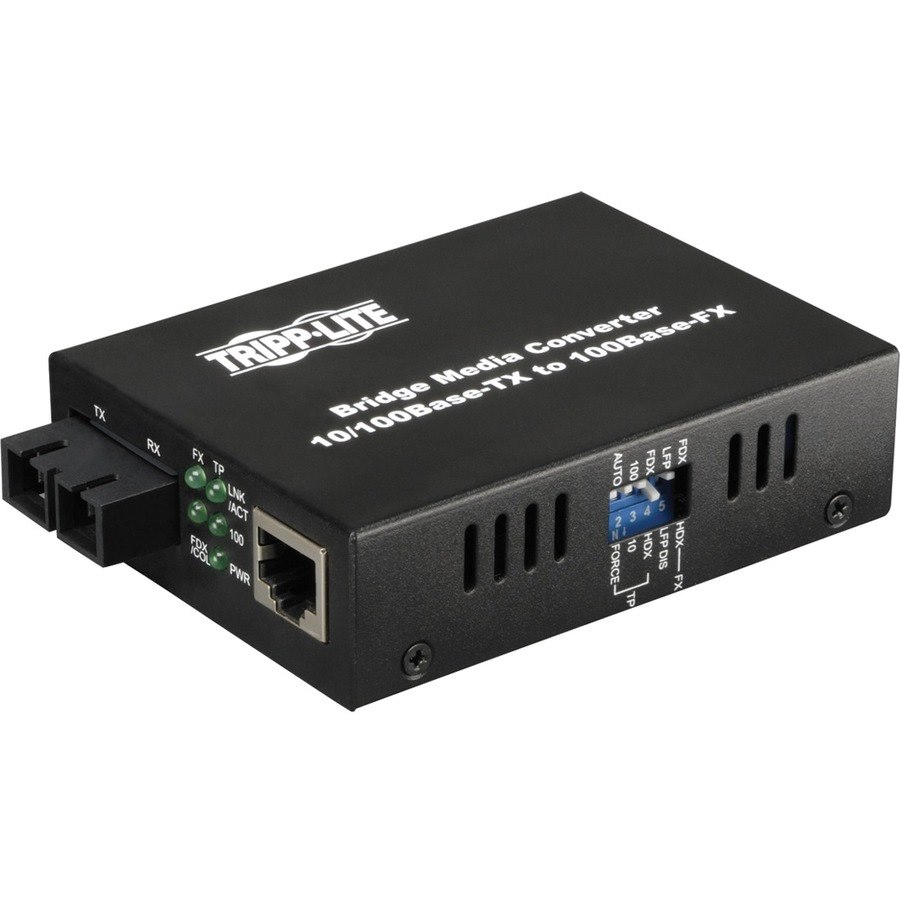 Tripp Lite by Eaton Gigabit Multimode Fiber to Ethernet Media Converter, 10/100BaseT to 100BaseFX-SC, 2km, 1310nm