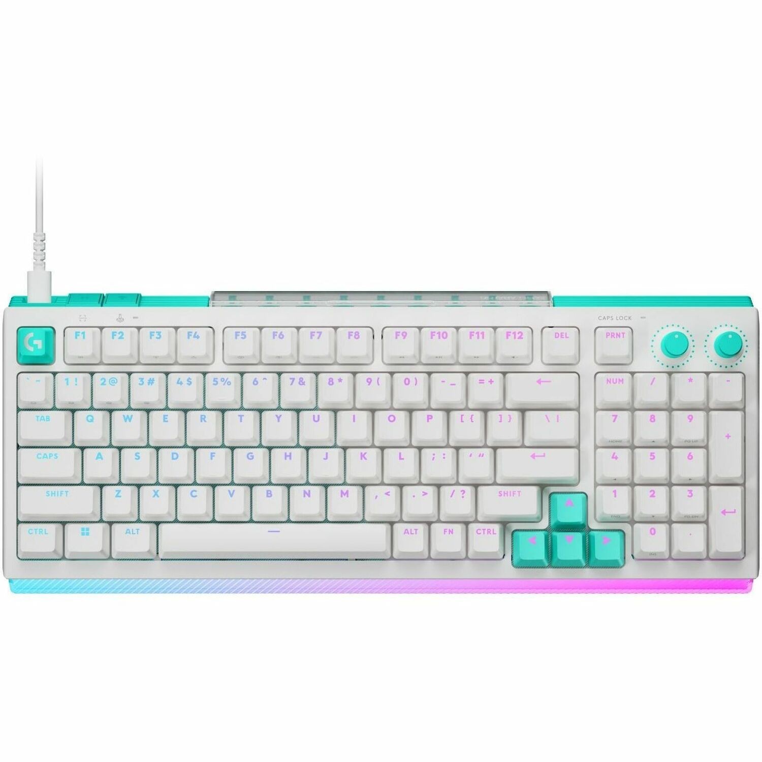 Logitech G512 X 98 DUAL SWAP, Hot-Swappable TMR Analog / Mechanical Gaming Keyboard, 8K Polling Rate, Custom Actuation 0.1 - 4.0 mm, RAPID TRIGGER, LIGHTSYNC RGB, Wired, PC, Mac, White Tactile