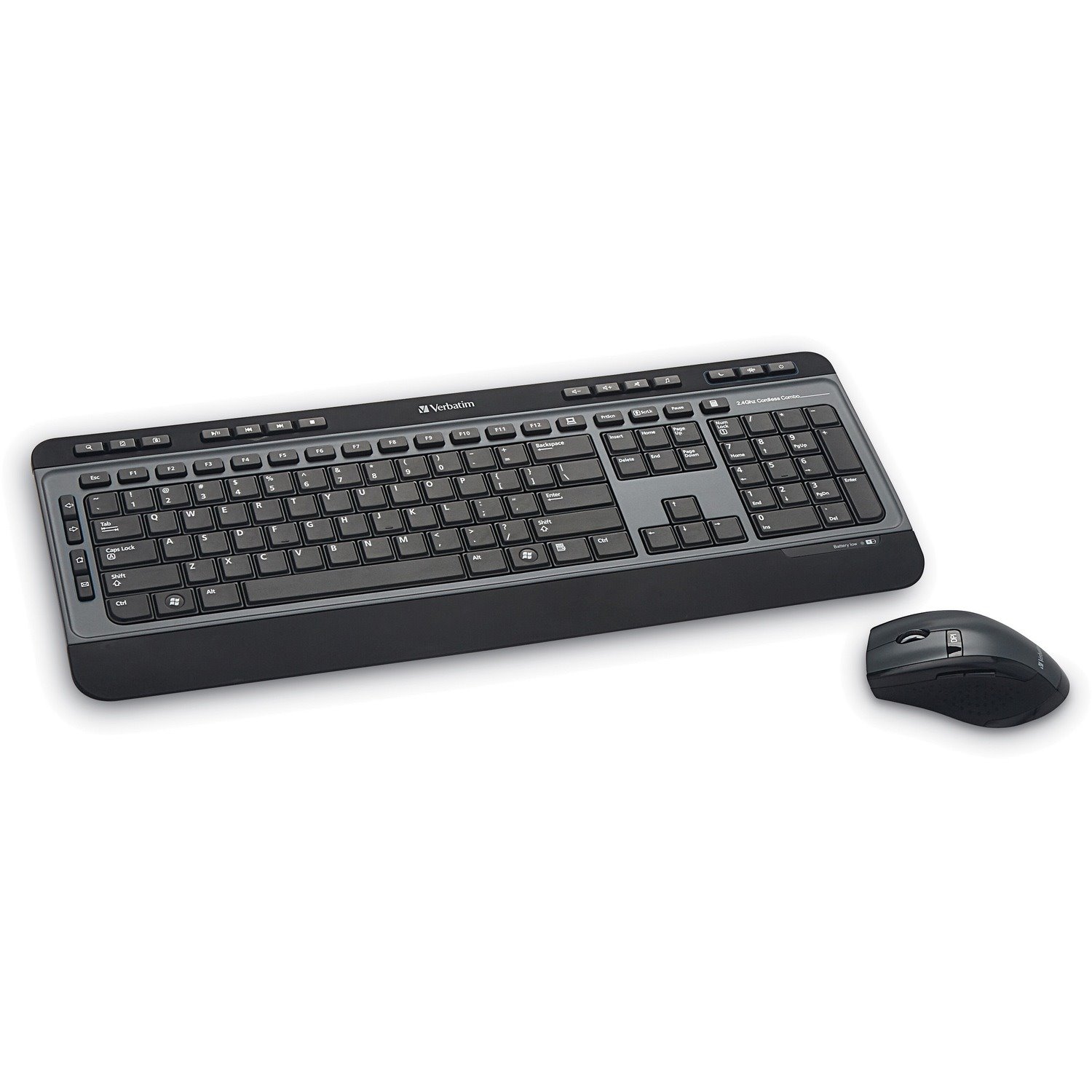 Verbatim Wireless Multimedia Keyboard and 6-Button Mouse Combo - Black