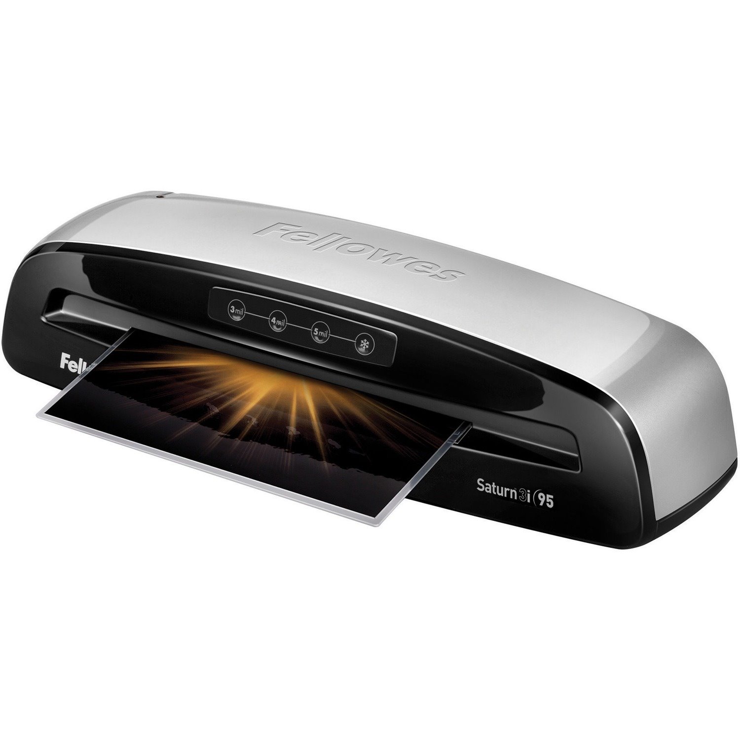 Fellowes Saturn 95 Thermal Laminator Machine for Home or Office with Pouch Starter Kit, 9.5 inch, Fast Warm-Up, Jam-Free Design (5735801)