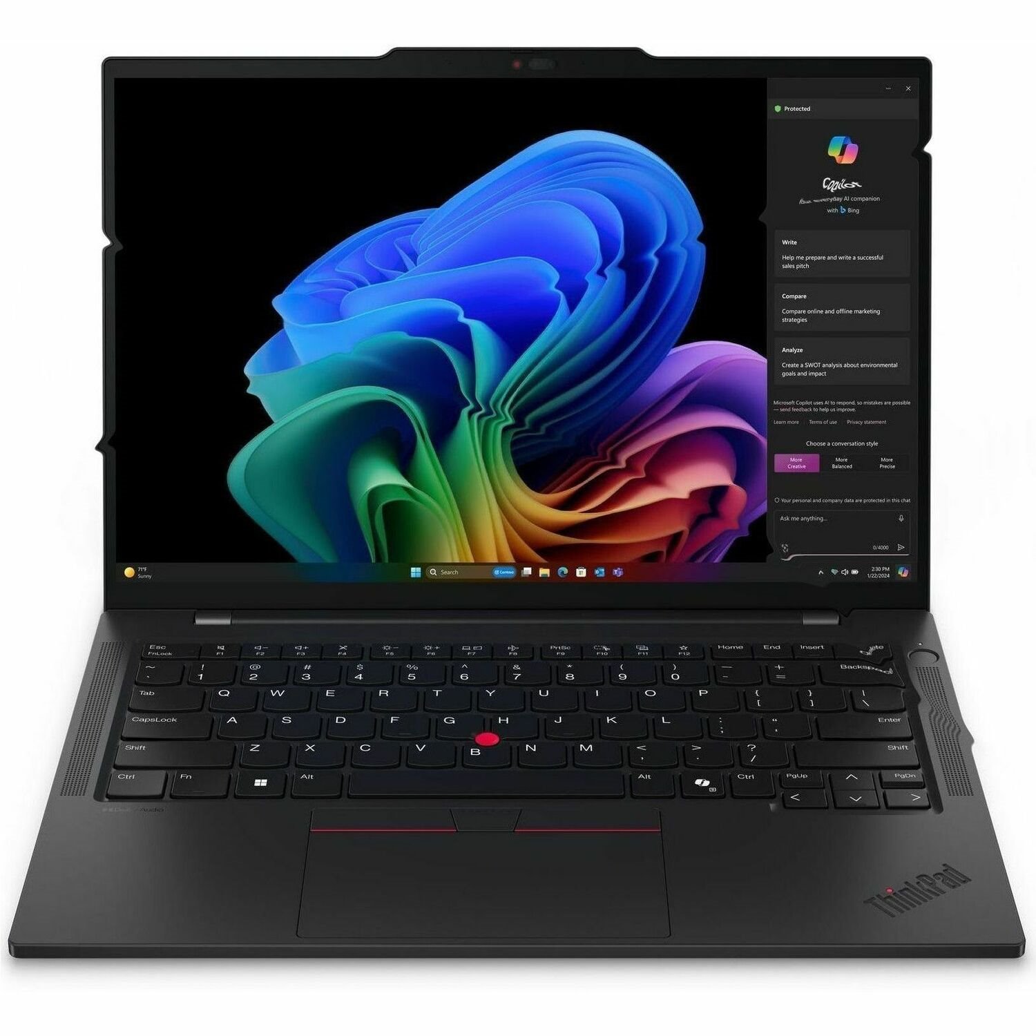 Lenovo ThinkPad T14s Gen 6 21N1001JAU 14" Touchscreen Copilot+ PC Notebook - WUXGA - Qualcomm Snapdragon X Elite X1E-78-100 - 32 GB - 512 GB SSD - English Keyboard - Black