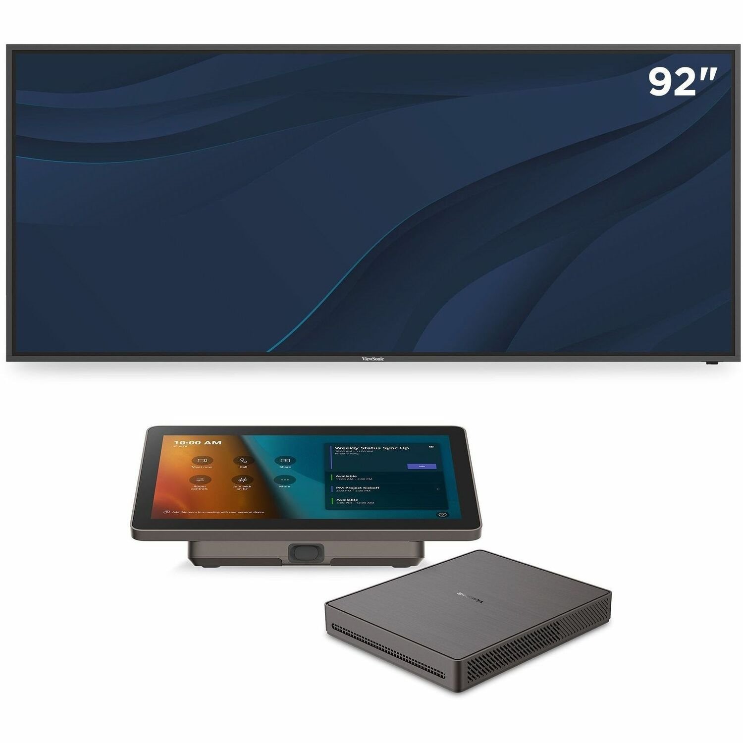ViewSonic CDE92UW-MTRC - TeamJoin Microsoft Teams Room Bundle 92 Inch Ultrawide 5K Display, Mini-PC, 10.1 Inch Touch Console, Video Bar