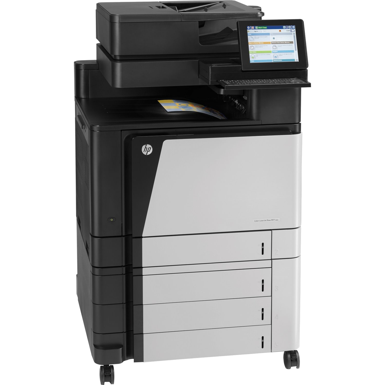 HP LaserJet M880Z Laser Multifunction Printer-Color-Copier/Fax/Scanner-46 ppm Mono/46 ppm Color Print-1200x1200 Print-Automatic Duplex Print-200000 Pages Monthly-2100 sheets Input-Color Scanner-600 Optical Scan-Color Fax-Gigabit Ethernet Ethernet