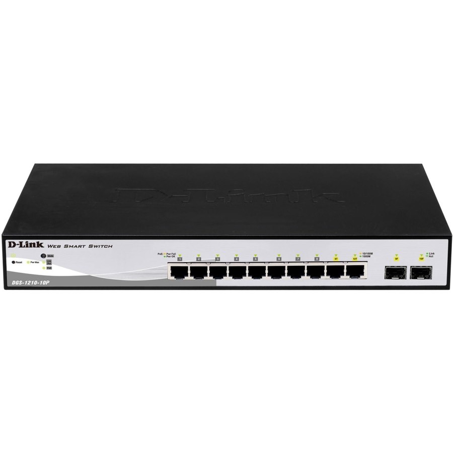 D-Link DGS-1210 DGS-1210-10P 10 Poorten Beheer mogelijk Ethernetswitch - Gigabit Ethernet - 10/100/1000Base-T
