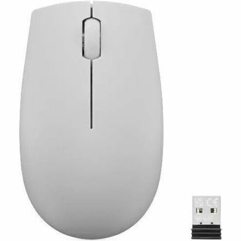 Lenovo 300 Mouse - Radio Frequency - USB Type A - Optical - 3 Button(s) - Arctic Gray - 1