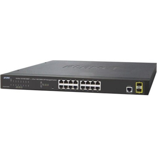 Planet 16-Port Layer 2 Managed Gigabit Ethernet Switch W/2 SFP Interfaces