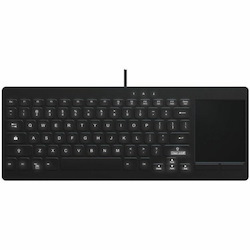 TG3 Electronics Black, 78 Key, White Backlit, Low Profile, Usb, Touchpad