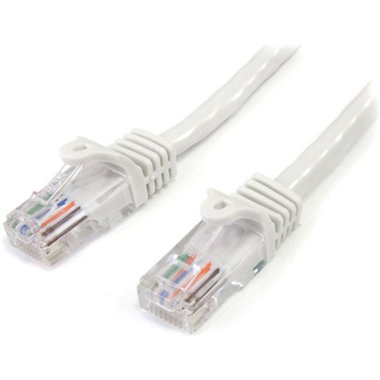 StarTech.com 15 ft White 15 ft White Snagless Cat5e UTP Patch Cable Patch Cable