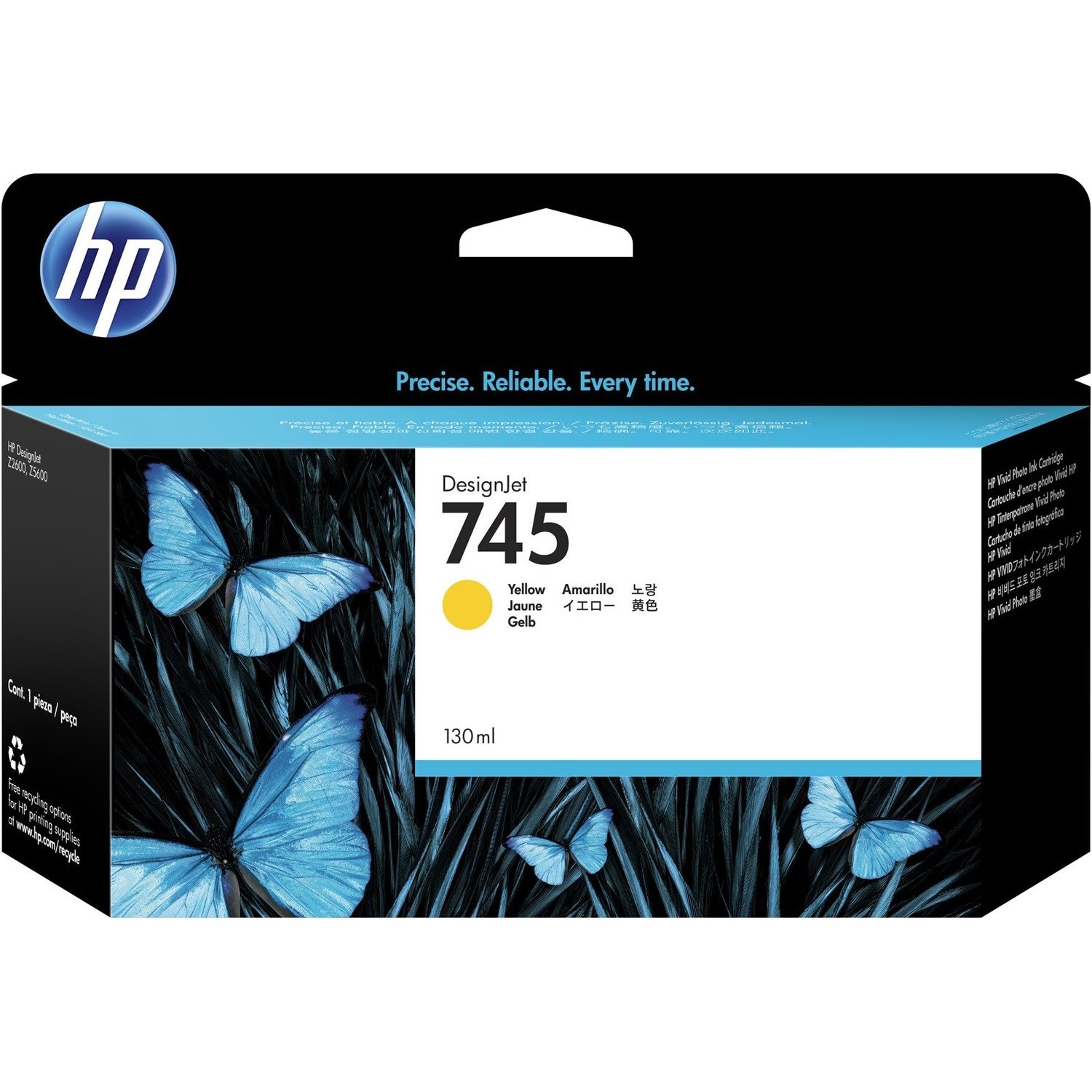 HP 745 Original Standard Yield Inkjet Ink Cartridge - Yellow - 1 Pack