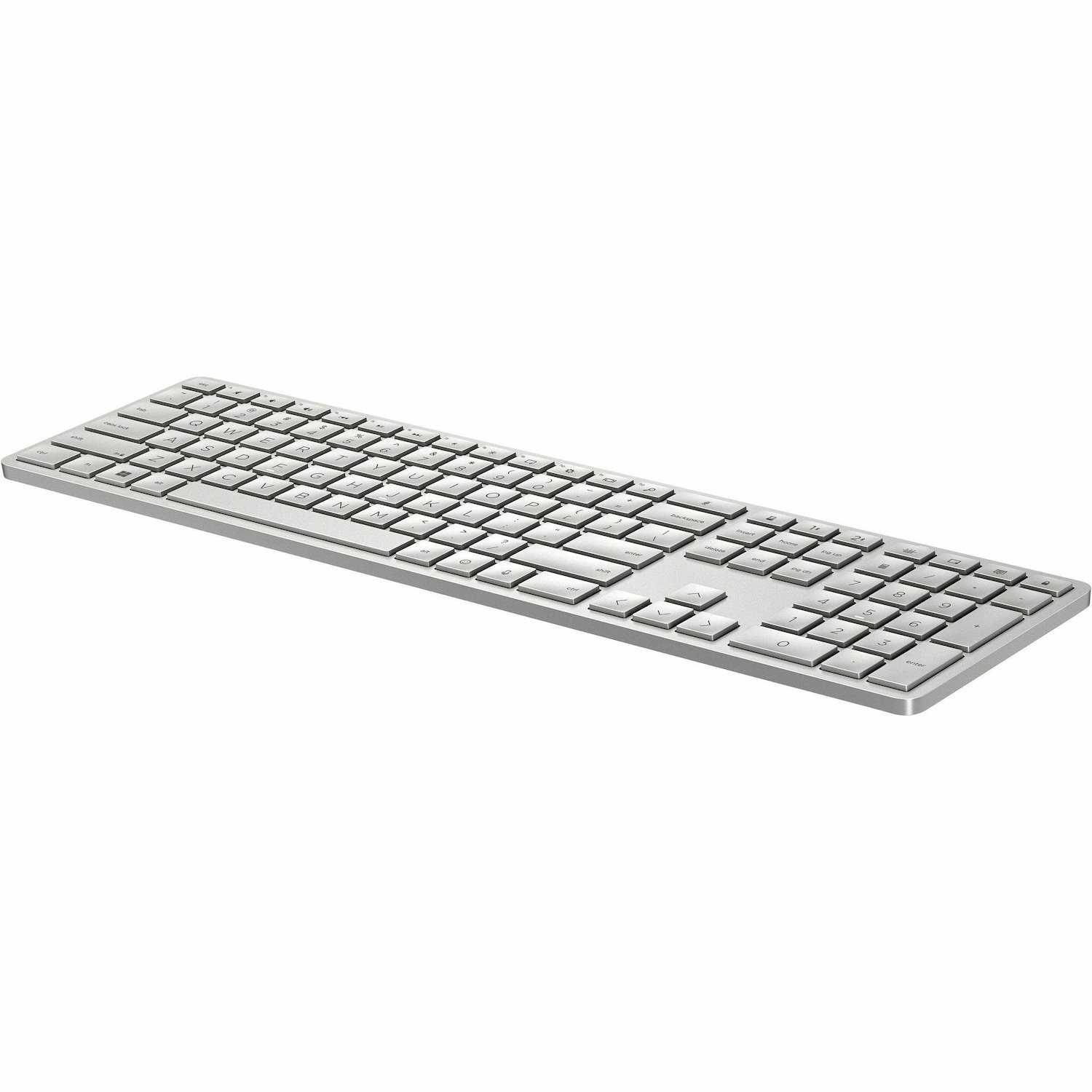 HP 970 Toetsenbord - Full-size - Draadloos Verbinding - USB type A Interface - Engels (Europa) - QWERTY indeling - Zilver