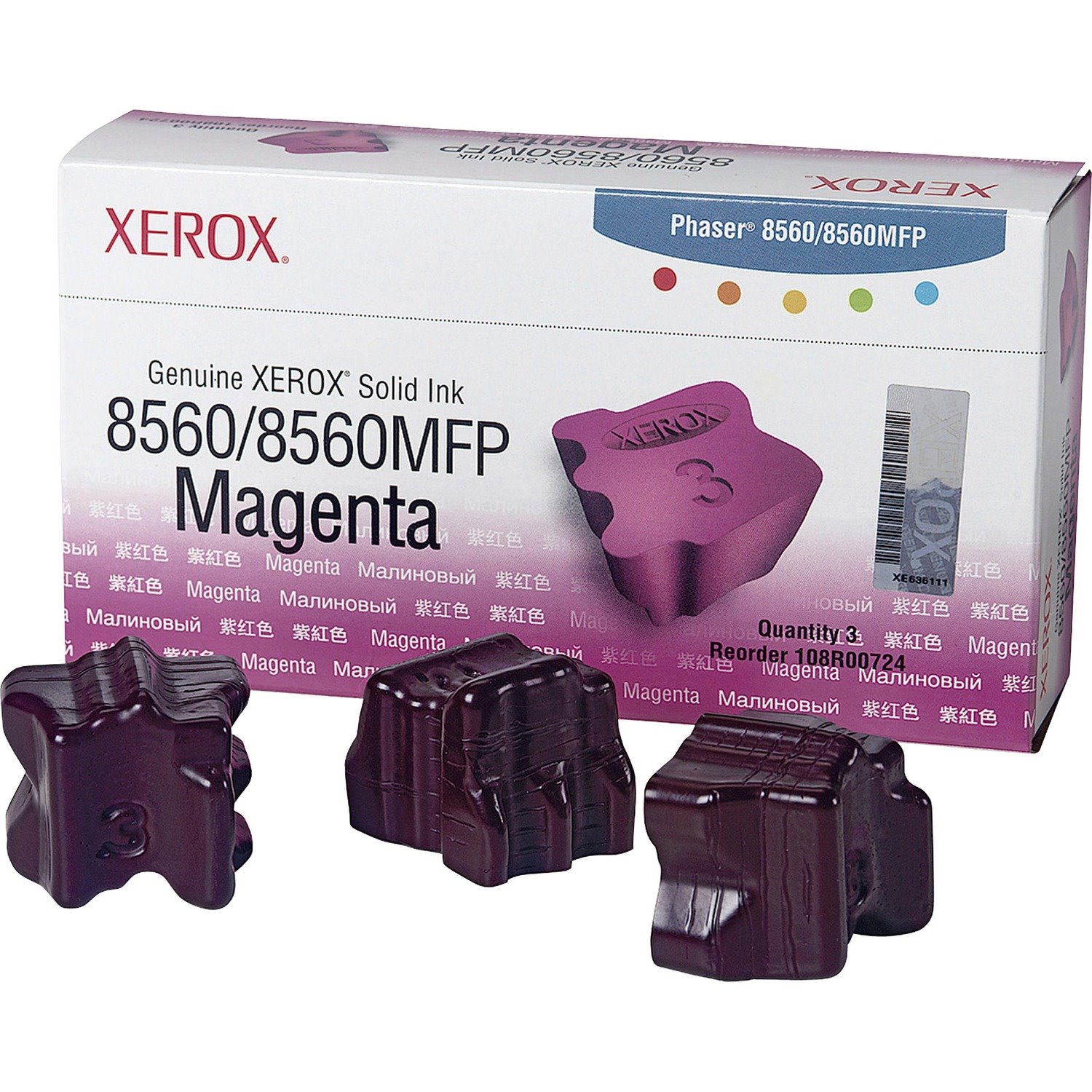 Xerox Genuine Phaser&trade; 8560/8560MFP Magenta Solid Ink (3400 Pages) - 108R00724