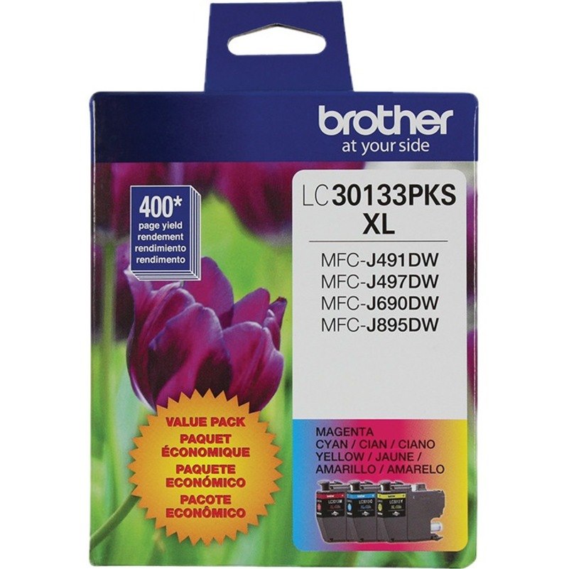 Brother LC30133PKS Original High Yield Inkjet Ink Cartridge - Tri-pack - Cyan, Magenta, Yellow - 2 / Pack