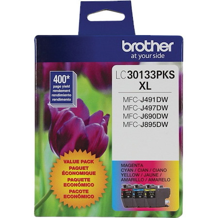 Brother LC30133PKS Original High Yield Inkjet Ink Cartridge - Tri-pack - Cyan, Magenta, Yellow - 2 / Pack