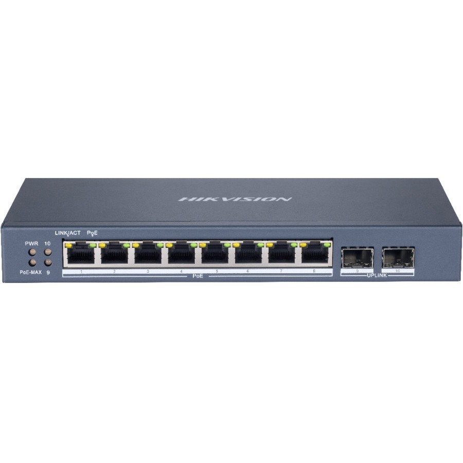 Hikvision DS-3E1510P-SI 8 Ports Manageable Ethernet Switch - Gigabit Ethernet - 1000Base-T, 1000Base-X