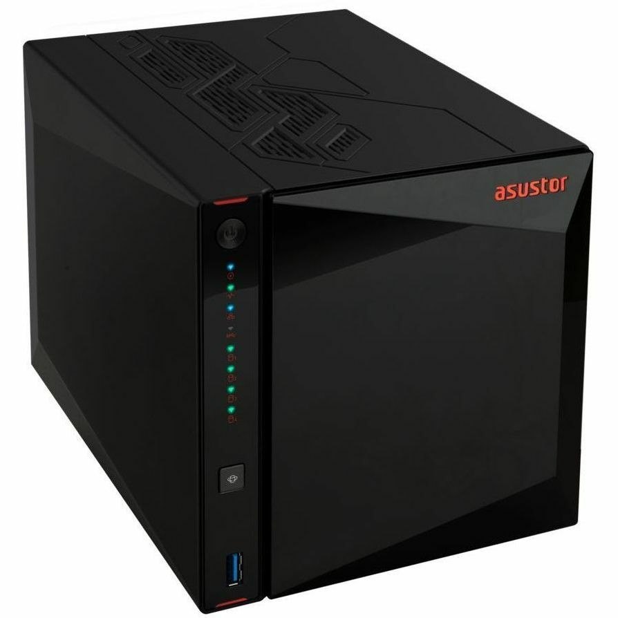 Asustor As5404t 4-Bay Flash Nas Quad Core Celeron Upto 2.9GHz 4GB Ram (16GB Max) 4X M.2 2X 2.5GbE Lan 3X Usb 3.2 Gen1 Hdmi 2.0A 3 Years Warranty