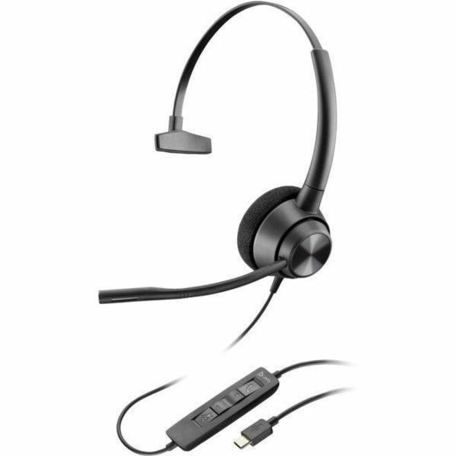 Poly EncorePro 310 Wired Over-the-head, On-ear Mono Headset - Black - TAA Compliant